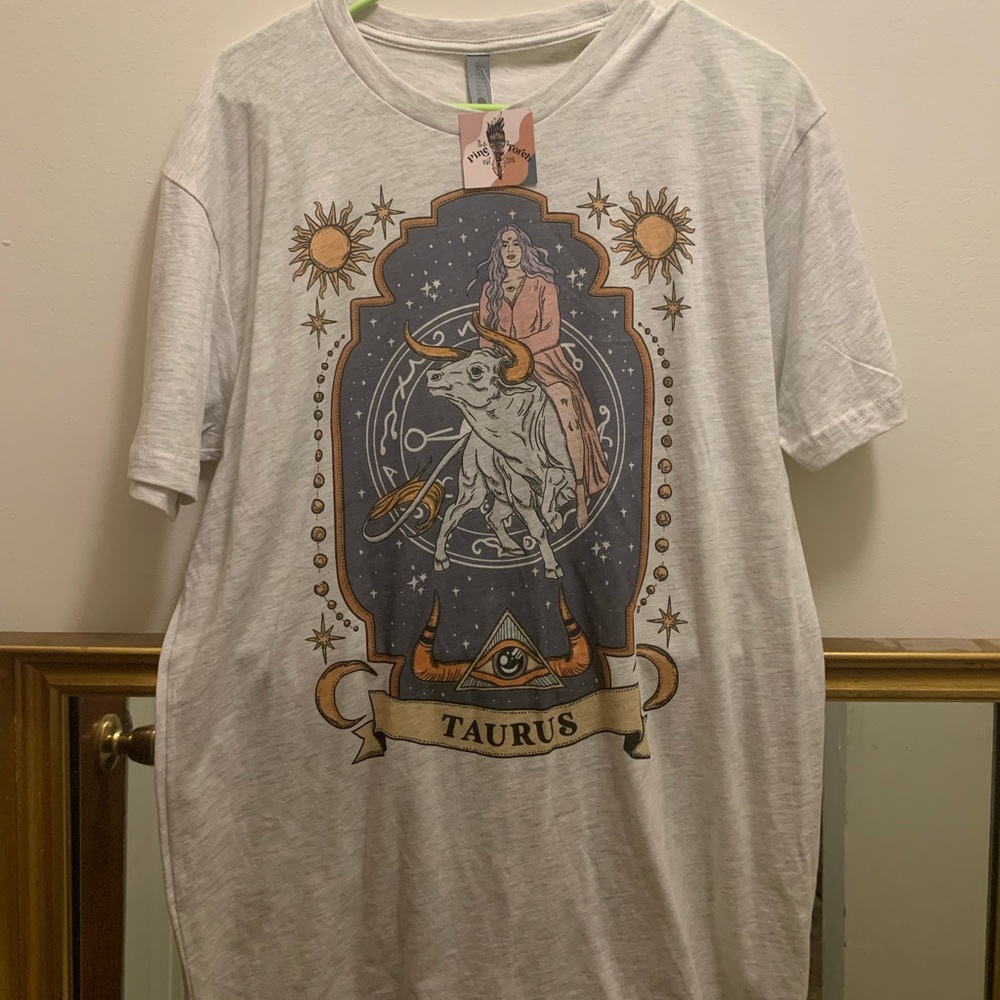 Gray Taurus zodiac shirt NWT